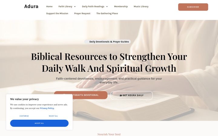 Screenshot of aduraworship.com