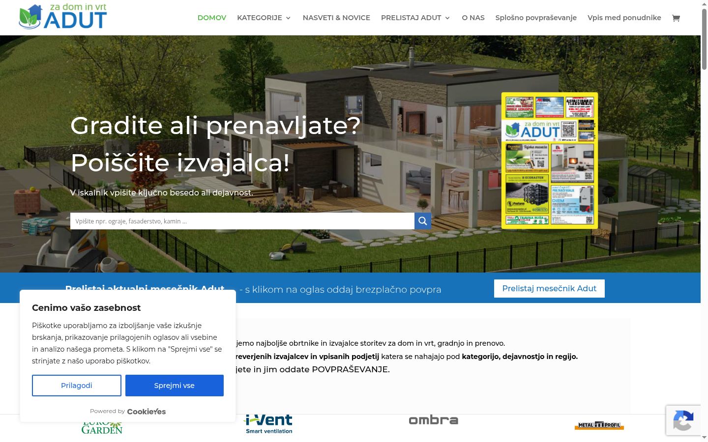Screenshot del banner di consenso mostrato prima di qualsiasi interazione