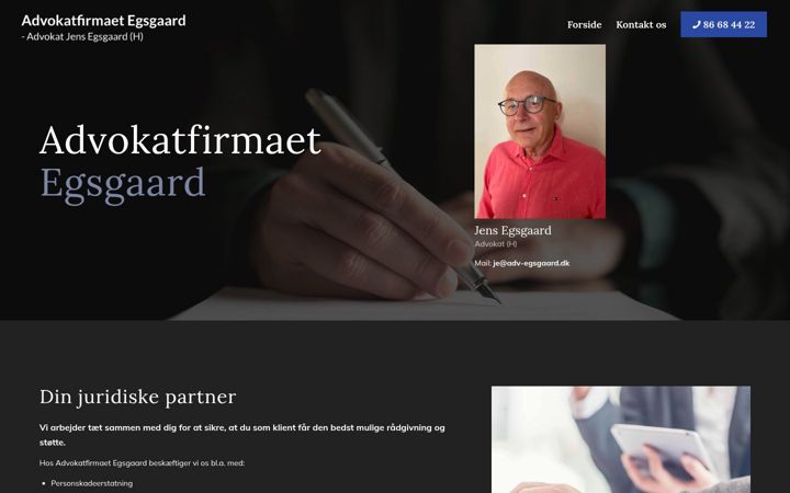 Screenshot of adv-egsgaard.dk