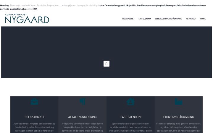 Képernyőkép: adv-nygaard.dk