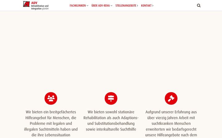 Snímek obrazovky adv-suchthilfe.de