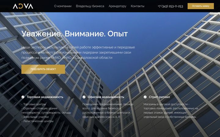 Screenshot of adva.ru