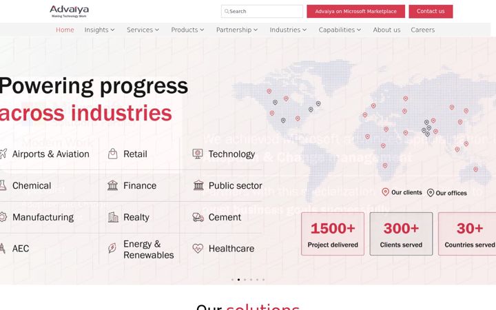 Screenshot of advaiya.com