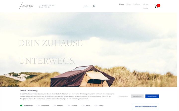 Screenshot of advamping.de