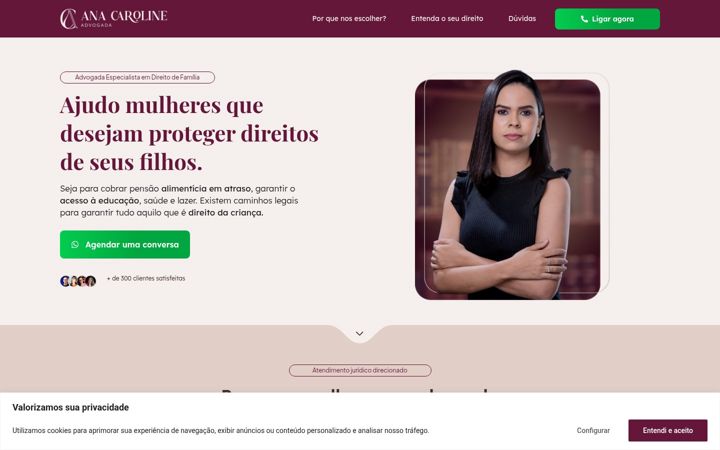 Screenshot of advanacaroline.com.br