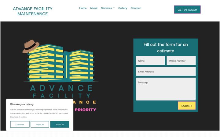 Screenshot of advance-facilitymaintenance.com