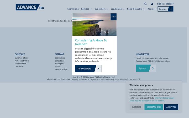 Screenshot of advance-trs.com