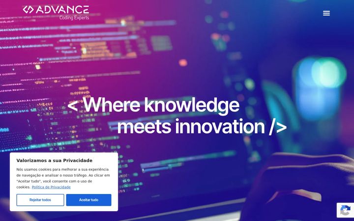 Screenshot of advance.com.pt