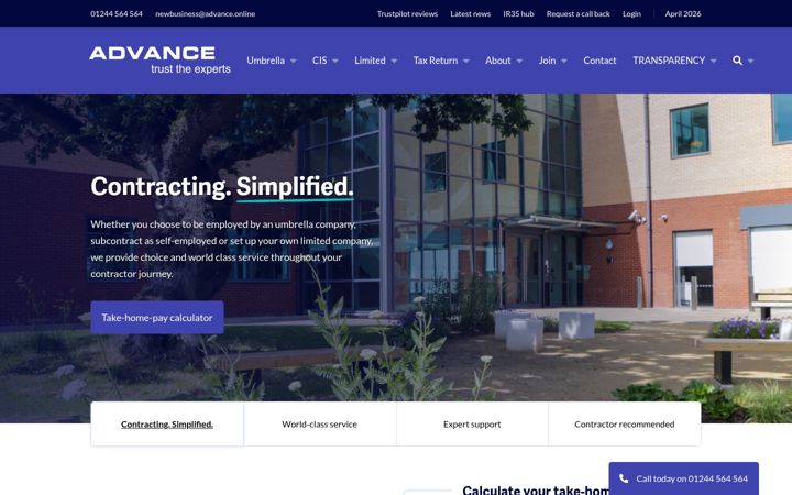 Screenshot of advance.online