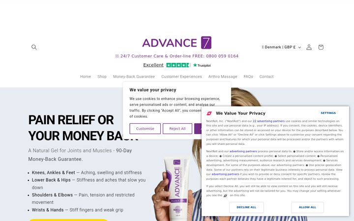 Snímek obrazovky advance7.shop