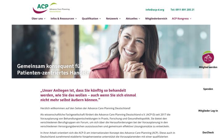 Screenshot of advancecareplanning.de