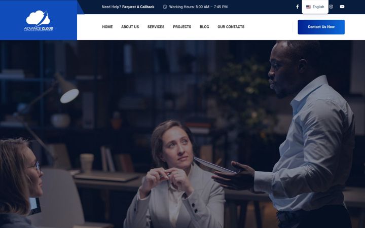 Snímek obrazovky advancecloud.org