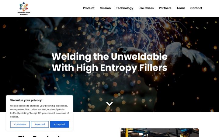 Screenshot of advanced-alloys.com