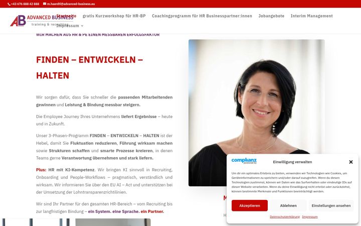 Snimka zaslona za advanced-business.eu