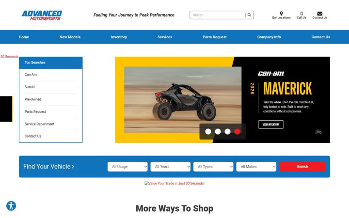 Екранна снимка на advanced-motorsports.com