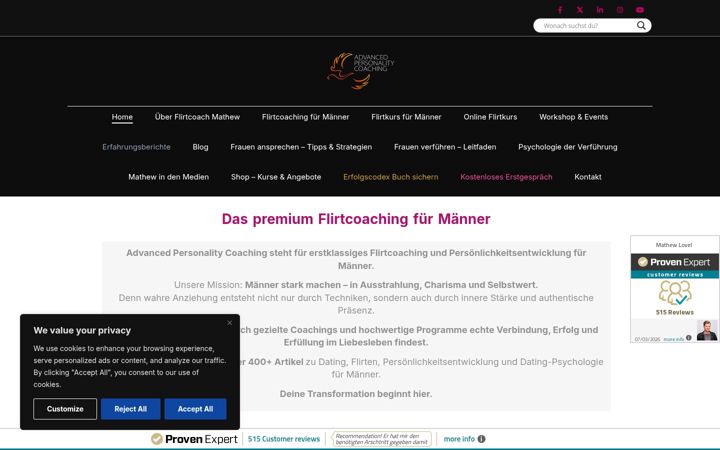 Snimka zaslona za advanced-personality-coaching.de