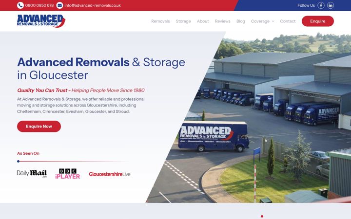 Snimka zaslona za advanced-removals.co.uk