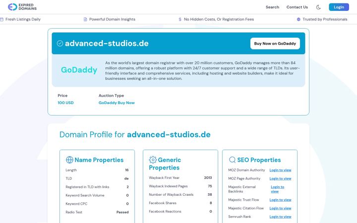 Ekraanipilt saidist advanced-studios.de