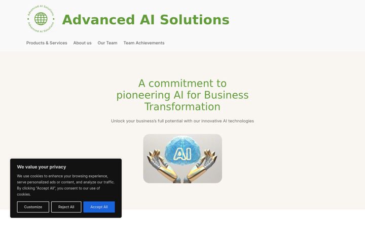 Screenshot of advancedaisolutions.co.uk