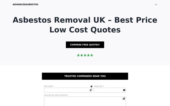 Screenshot of advancedasbestos.co.uk