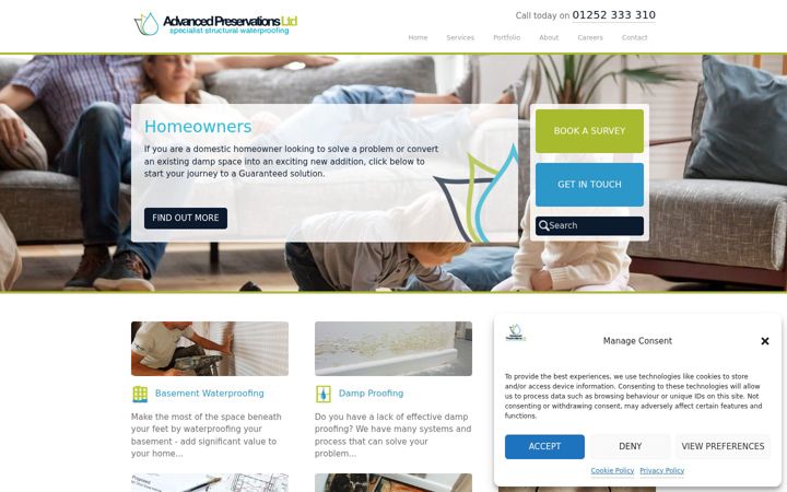 Screenshot of advancedbasements.co.uk