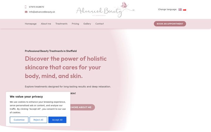 Screenshot of advancedbeauty.uk