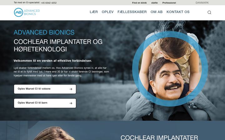Skärmbild av advancedbionics.com