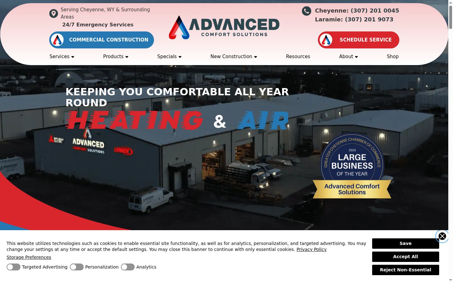 Screenshot of the consent banner shown before any interaction