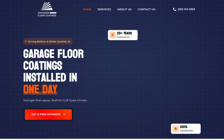 Screenshot of advancedconcretecoatingllc.com