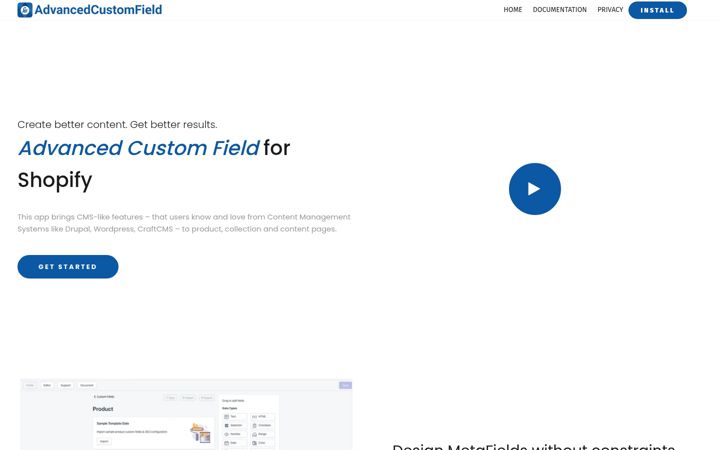 Screenshot of advancedcustomfield.com