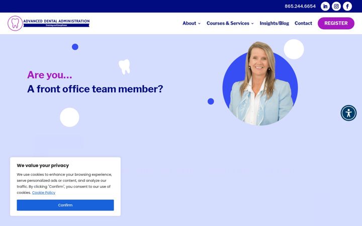 Screenshot di advanceddentaladmin.com