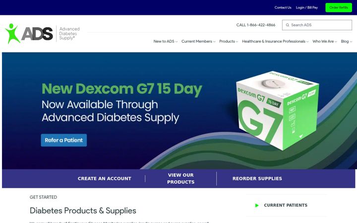 Screenshot of advanceddiabetessupply.com