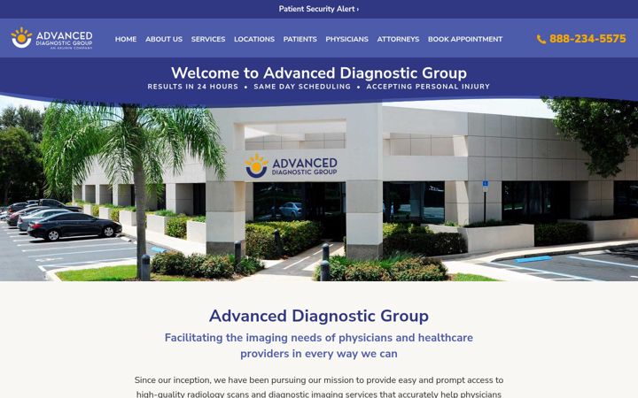 Screenshot of advanceddiagnosticgroup.com