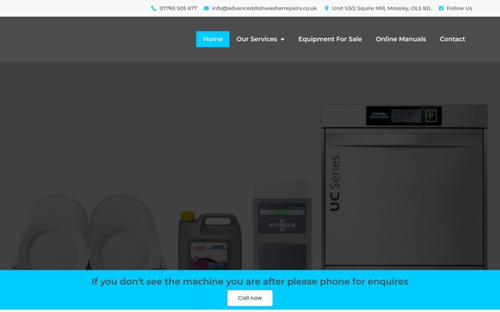 Screenshot of advanceddishwasherrepairs.co.uk