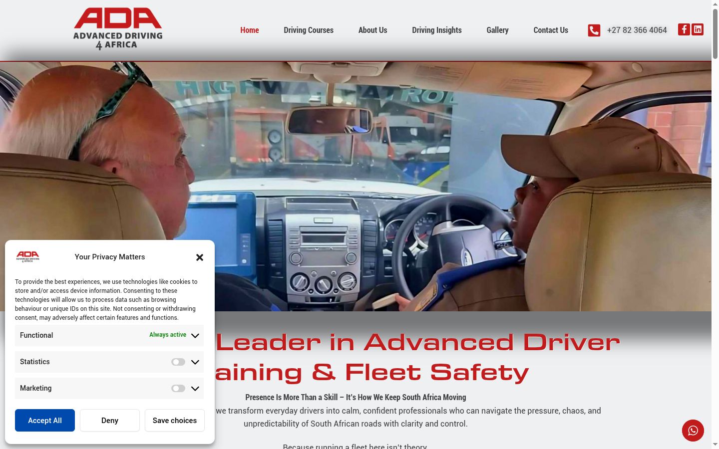 Screenshot of the consent banner shown before any interaction