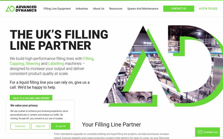 Ekrano kopija advanceddynamics.co.uk