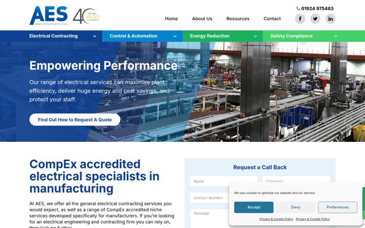 Screenshot of advancedelectrical.org.uk