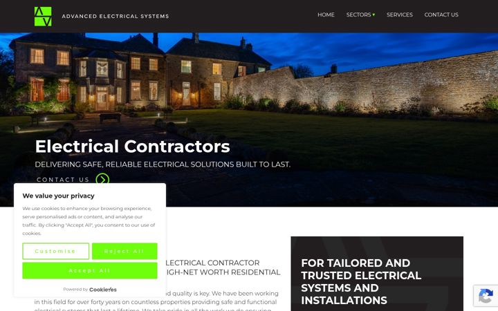 Screenshot of advancedelectricalsystems.co.uk