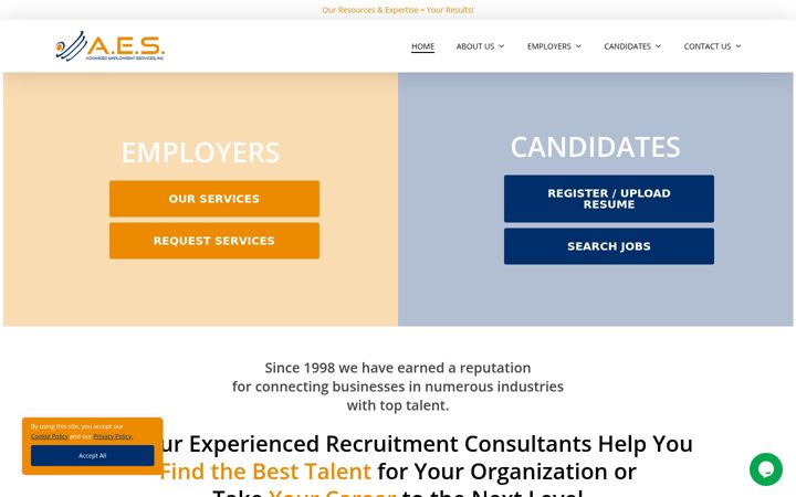 Screenshot di advancedemployment.com