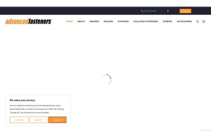 Ekrano kopija advancedfasteners.co.uk