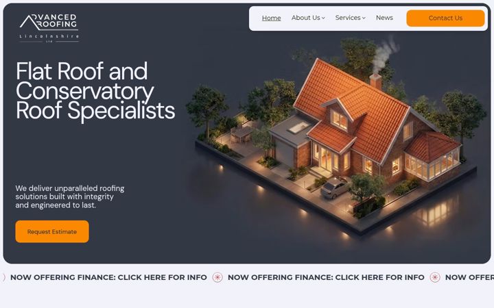 Screenshot of advancedflatroofing.com