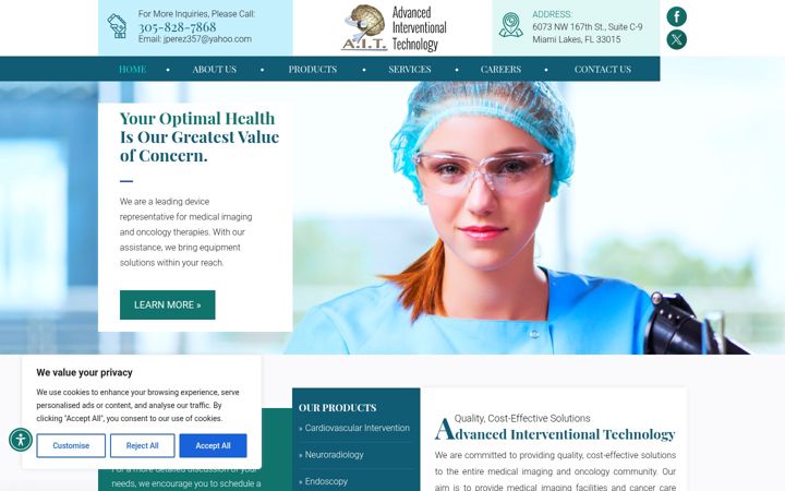 Screenshot of advancedinterventionaltech.com