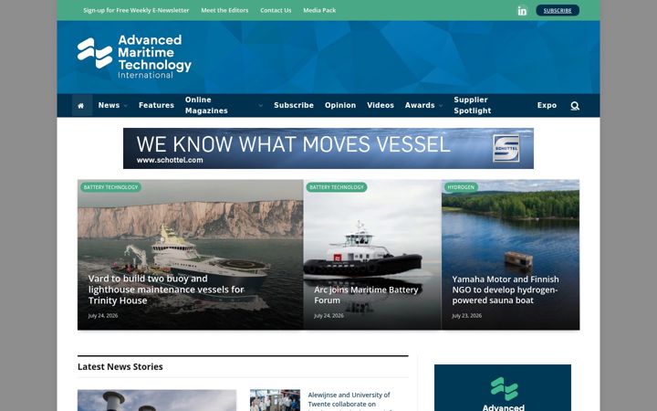 Screenshot of advancedmaritimetechnologyinternational.com