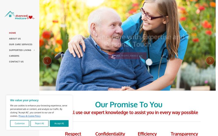Screenshot ta' advancedmedcare.com