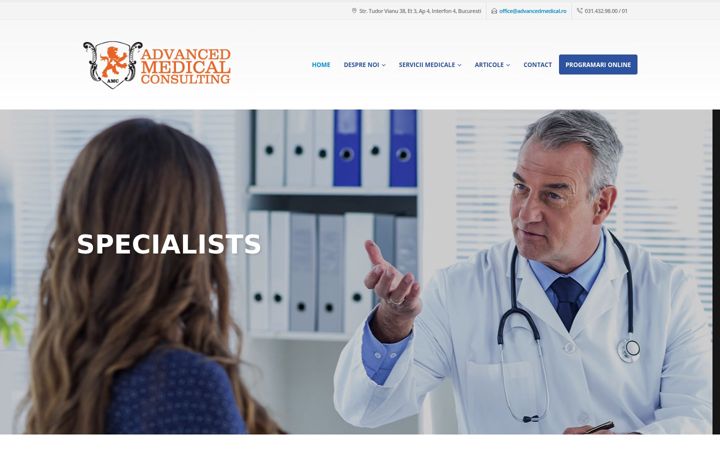 Ekrano kopija advancedmedical.ro
