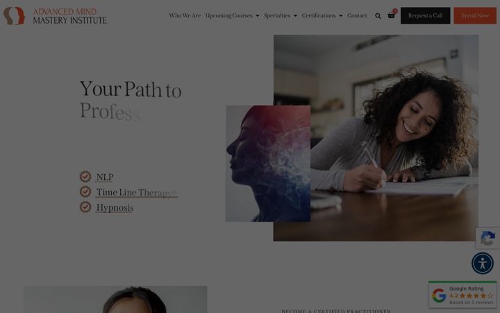 Screenshot ta' advancedmindmasteryinstitute.com