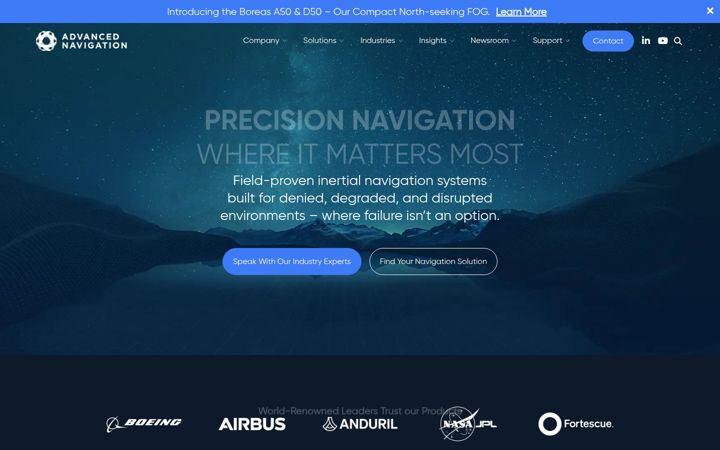 Skärmbild av advancednavigation.com.au