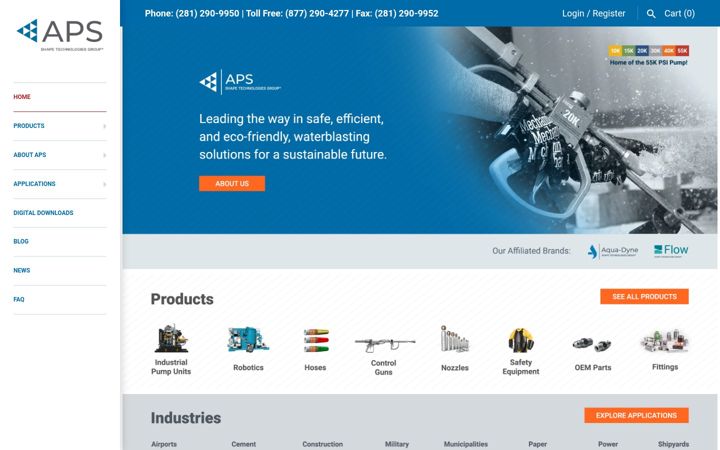 Screenshot of advancedpressuresystems.com