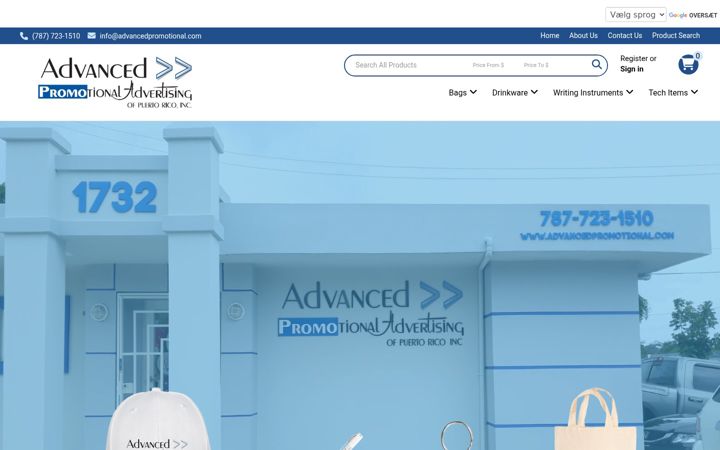 Screenshot ta' advancedpromotional.com