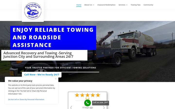 Screenshot ta' advancedrecoverytowing.com